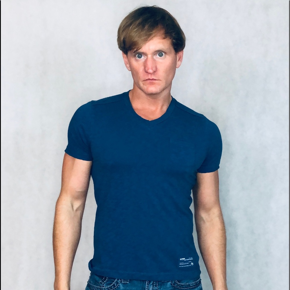 Express Men, Shirt Sleeve Tee, Size XS, Blue